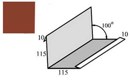 Фартук пристенный угловой TEGOLA S4 красно-коричневый, развертка 25 см, длина 2 м