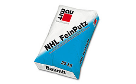 Финишная штукатурка на основе гидравлической извести Baumit NHL Feinputz, 25 кг
