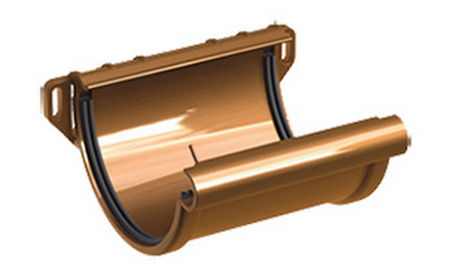 Соединитель желоба GALECO ПВХ, коричневый RAL 8019, D 152 мм