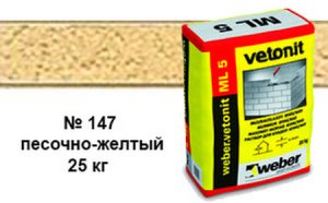Цветной кладочный раствор weber.vetonit ML 5 №147, 25 кг