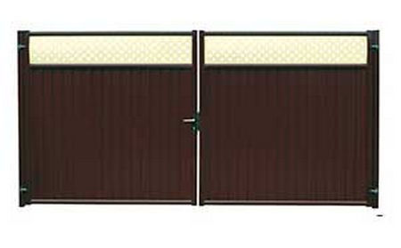 Распашные ворота Grand Line Премиум Плюс коричневый, 2*3,6 м